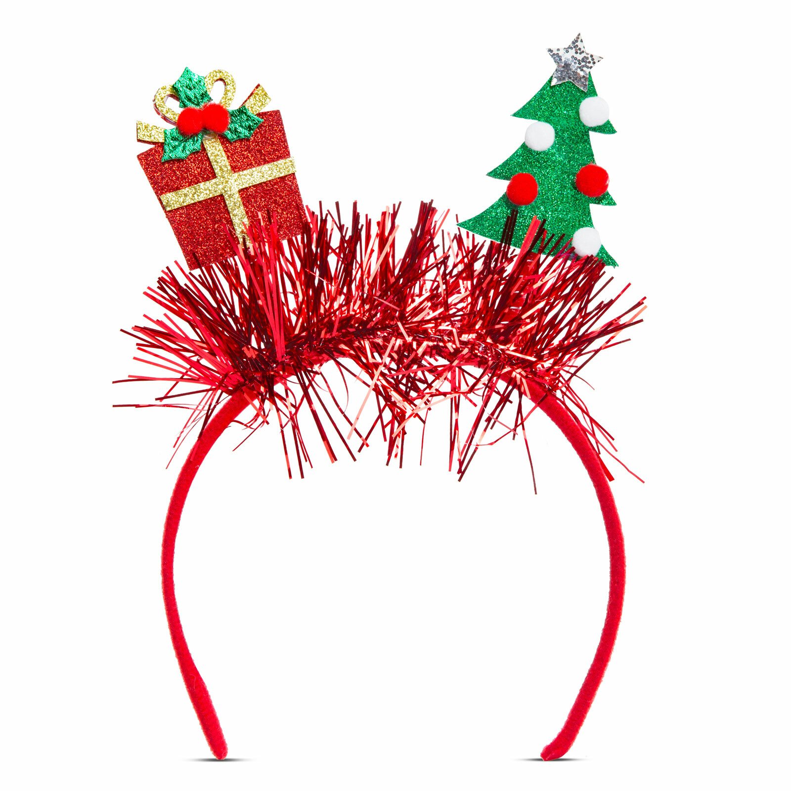 Bentiță de Crăciun - roșu - cadou, brad - 20 cm thumb