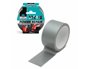 BISON Power Repair bandă adezivă armată cu material - gri - 10 m