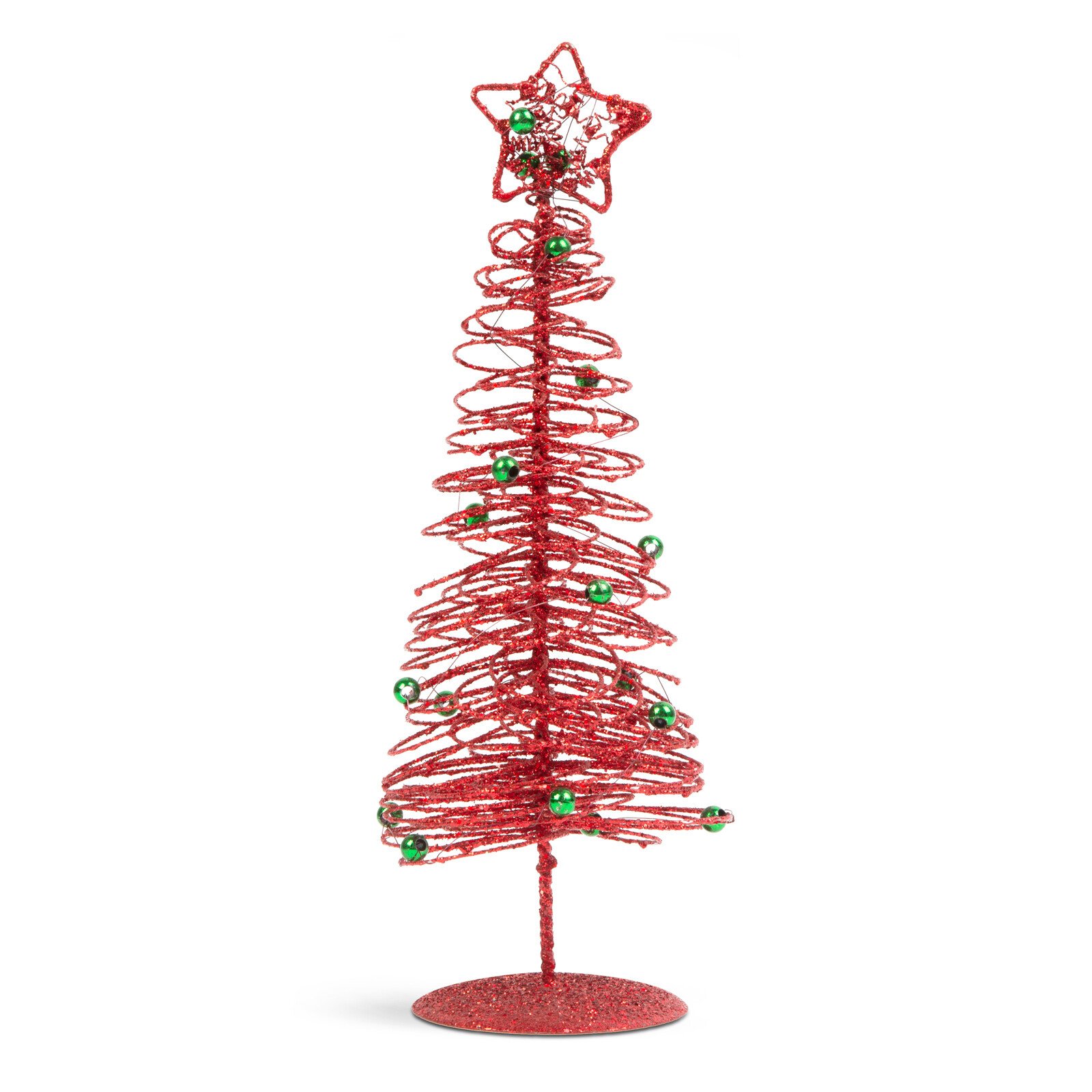 Brăduț metalic - ornament de Crăciun - 28 cm - roșu thumb