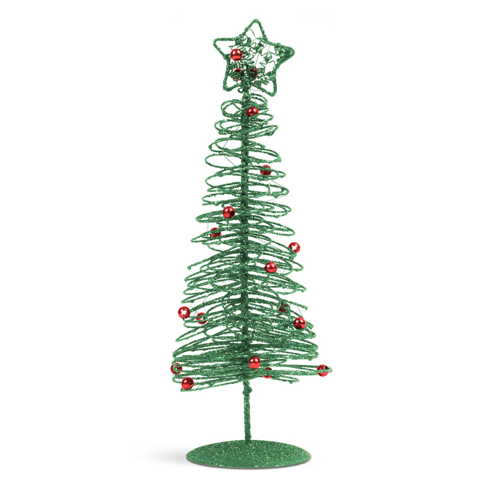Brăduț metalic - ornament de Crăciun - 28 cm - verde thumb