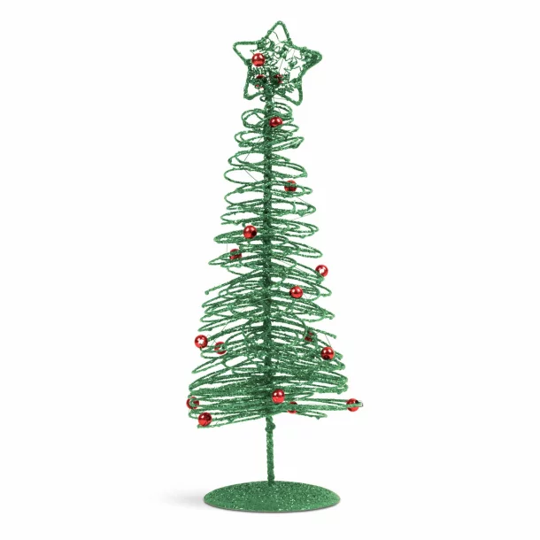 Brăduț metalic - ornament de Crăciun - 28 cm - verde