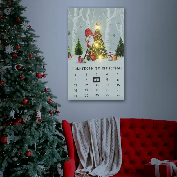 Calendar LED - 2 x AA, 30 x 50 cm