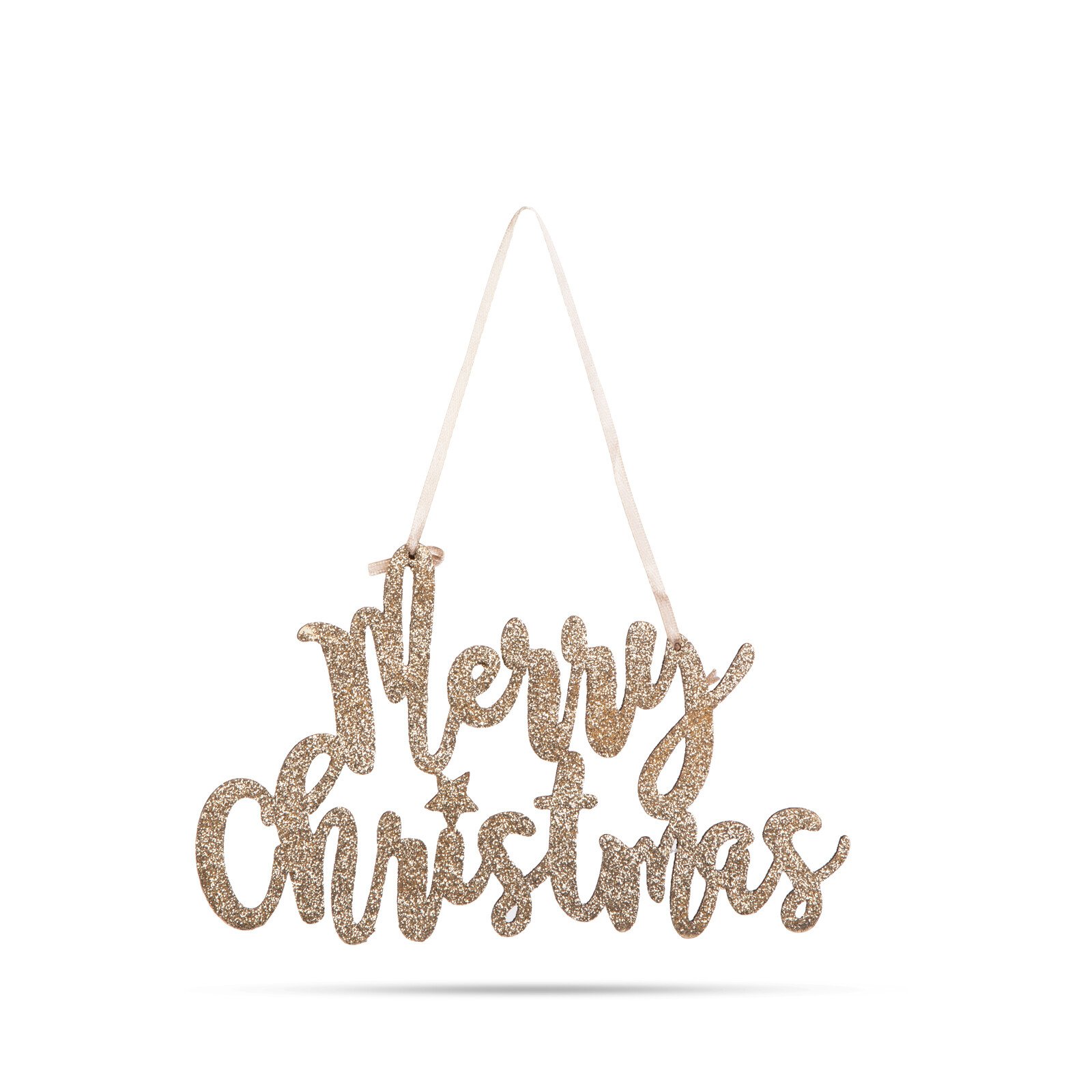 Decor de Crăciun - "Merry Christmas" - 20 x 12 cm - auriu thumb