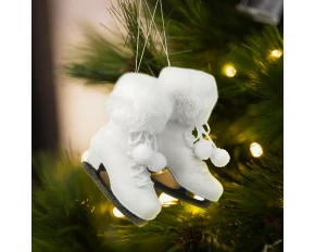 Decor de Craciun - patine cu sclipici - 100 x 120 x 60 mm - 2 buc / pachet