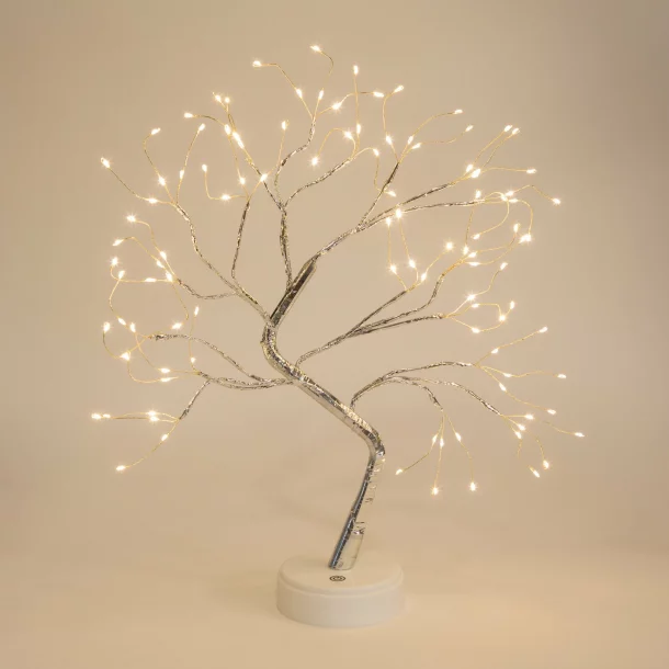 Decor LED pentru copac de masa - alb cald - cu baterie
