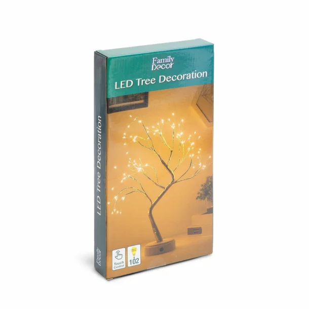 Decor LED pentru copac de masa - alb cald - cu baterie