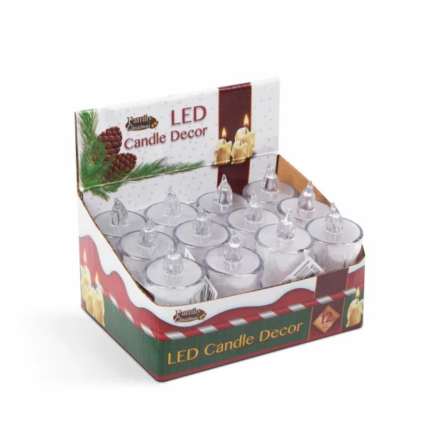 Decor lumanare LED - 7,5 x 3,6 cm - alb cald - plastic