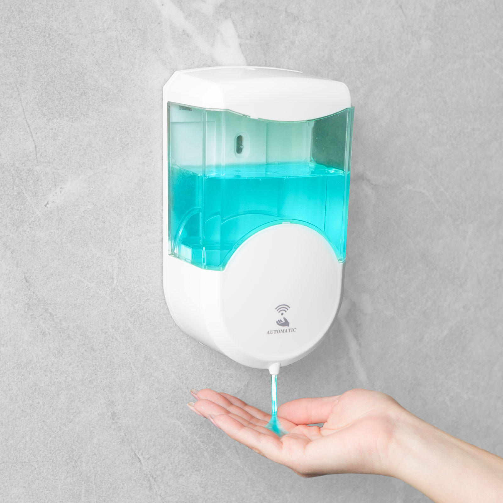 Dozator automat de săpun lichid Vog und Arths - 600 ml - de perete, cu baterie - alb thumb