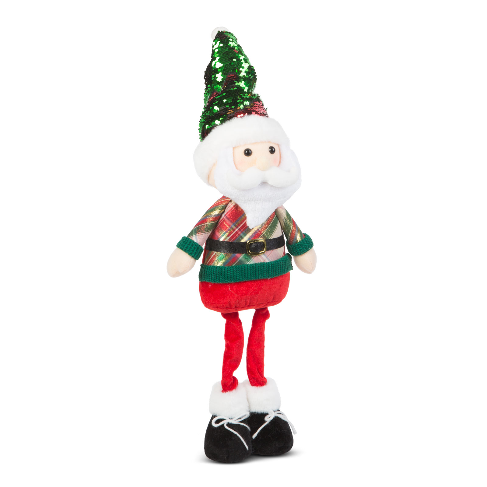 Figurină textilă de Crăciun - cu picioare telescopice - 95 x 25 x 20 cm - Moș Crăciun thumb