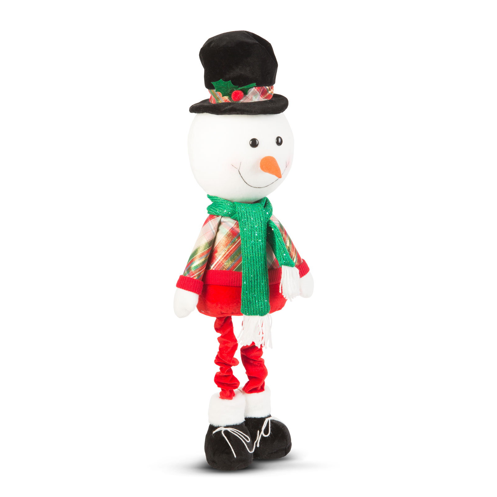 Figurină textilă de Crăciun - cu picioare telescopice - 95 x 25 x 20 cm - om de zăpadă thumb