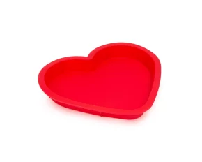 Formă de copt din silicon - roșie (în formă de inimă) - Family Pound