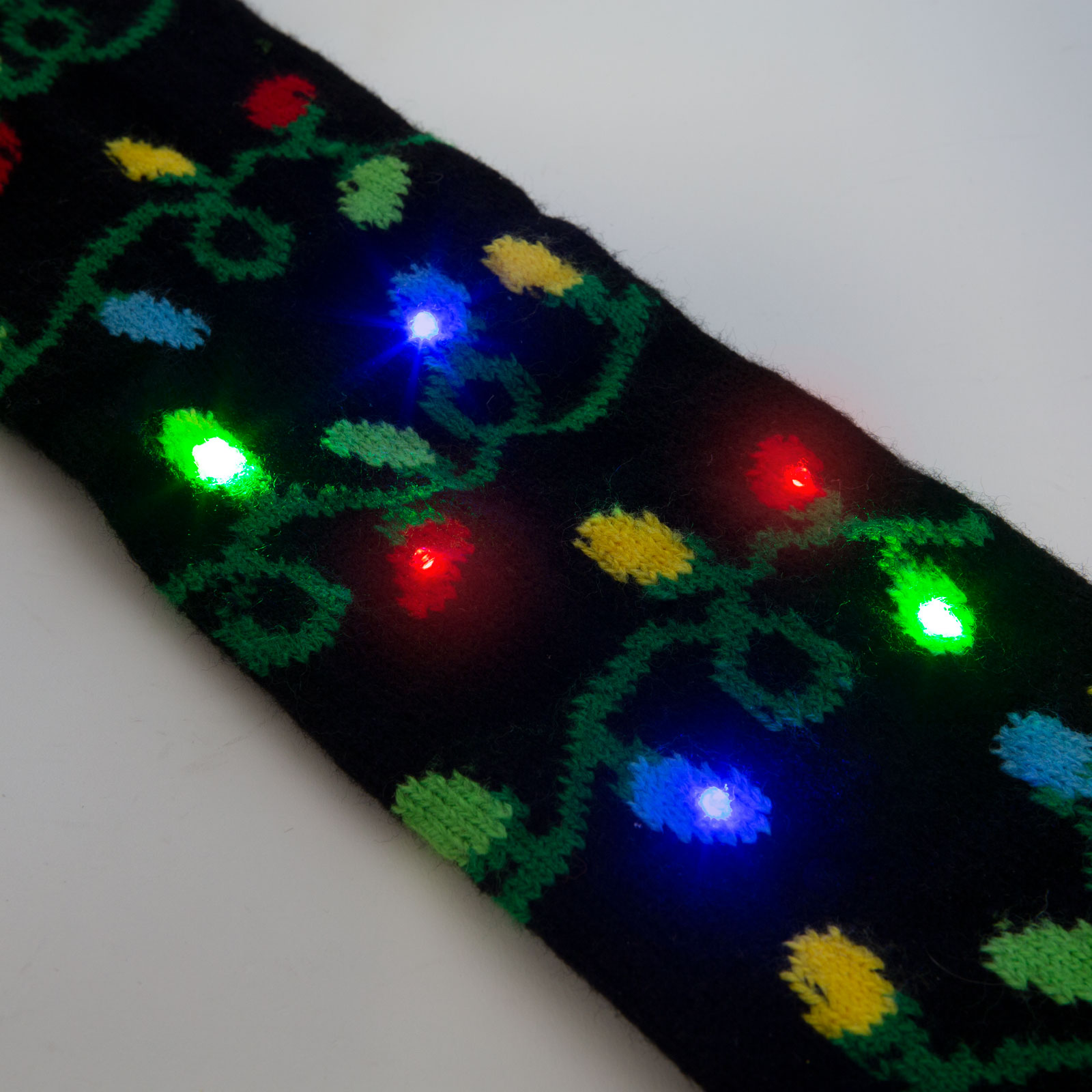 Fular de Crăciun - 100 cm - LED, cu baterie, negru thumb