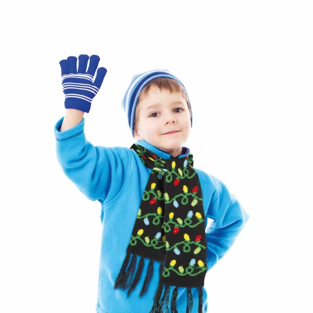 Fular de Crăciun - 100 cm - LED, cu baterie, negru