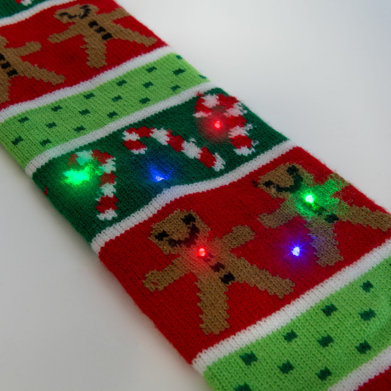 Fular de Crăciun - 100 cm - LED, cu baterie, verde thumb