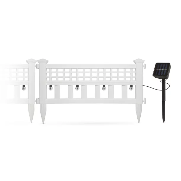 Garden of Eden - Gard solar cu LED, 58 x 36 x 3,5 cm, alb rece - 4 buc. /set