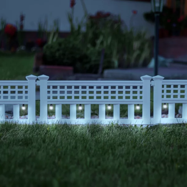 Garden of Eden - Gard solar cu LED, 58 x 36 x 3,5 cm, alb rece - 4 buc. /set