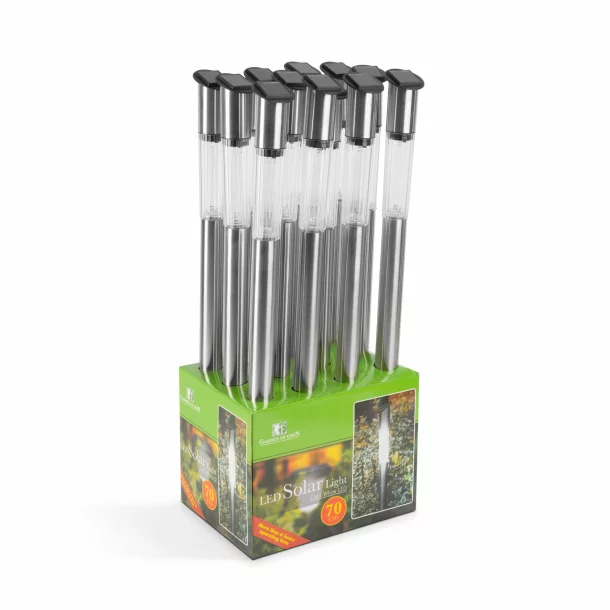 Garden of Eden - Lampă solară LED cu stâlp - alb rece - 70 x 5 cm