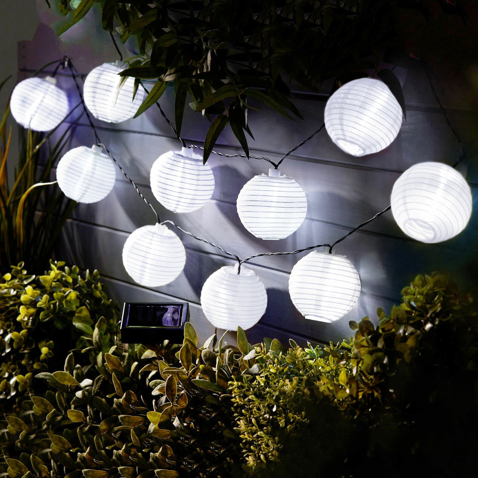 Garden of Eden - Şir 10 lampioane solare LED alb rece 3,7 m thumb