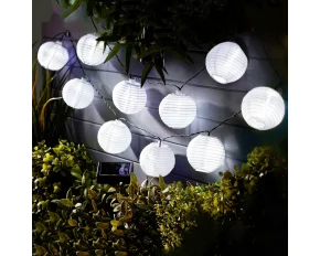 Garden of Eden - Şir 10 lampioane solare LED alb rece 3,7 m