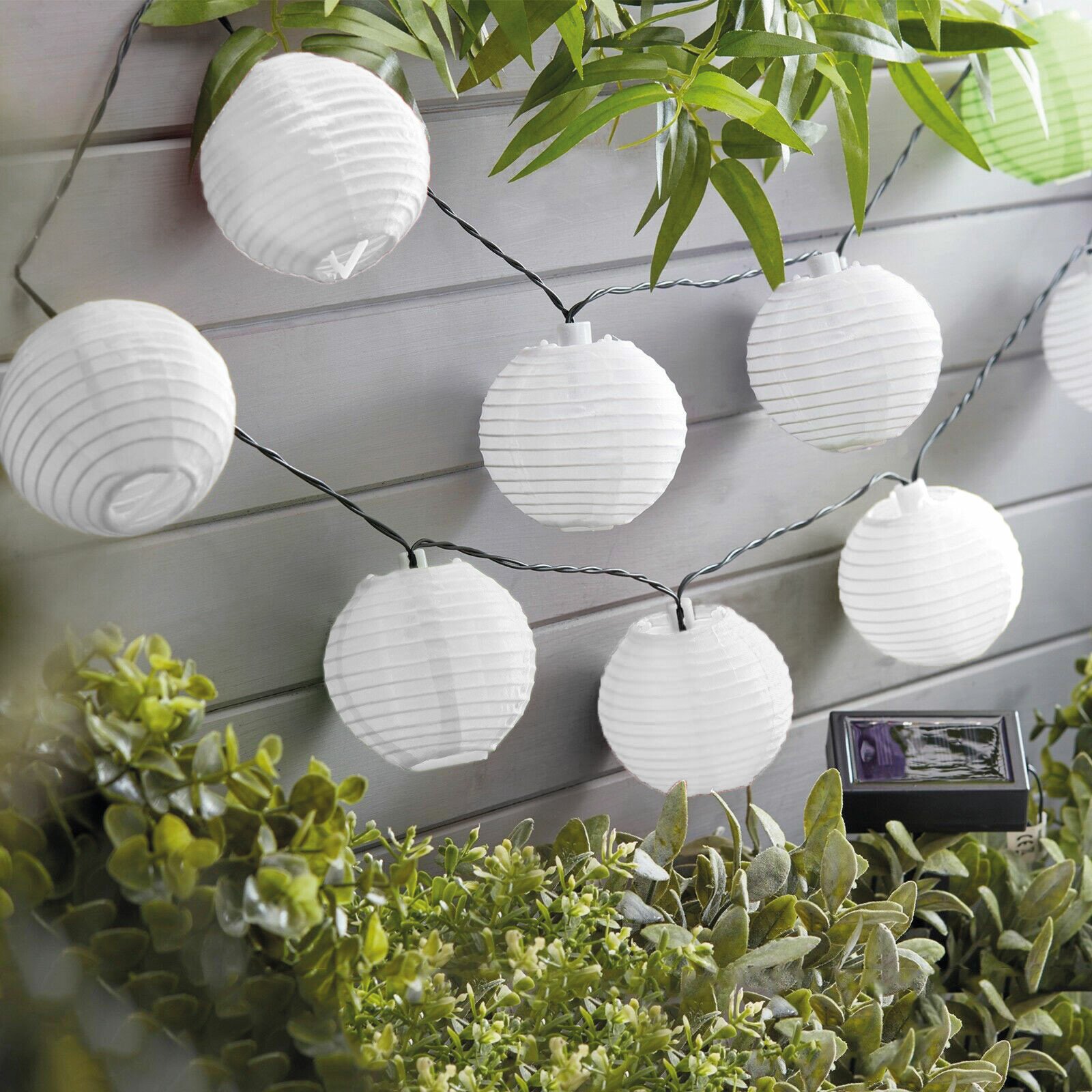 Garden of Eden - Şir 10 lampioane solare LED alb rece 3,7 m thumb