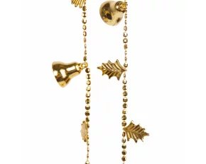 Ghirlandă de Crăciun cu clopotei - auriu strălucitor - 260 cm