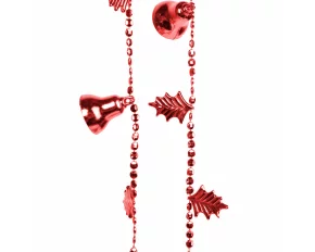 Ghirlandă de Crăciun cu clopotei - roșu strălucitor - 260 cm