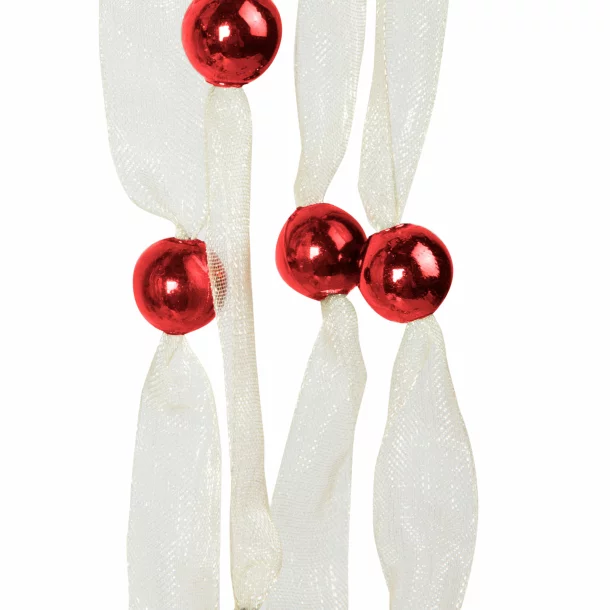 Ghirlandă de Crăciun din organza - 2,7 m - 10 mm - roșu