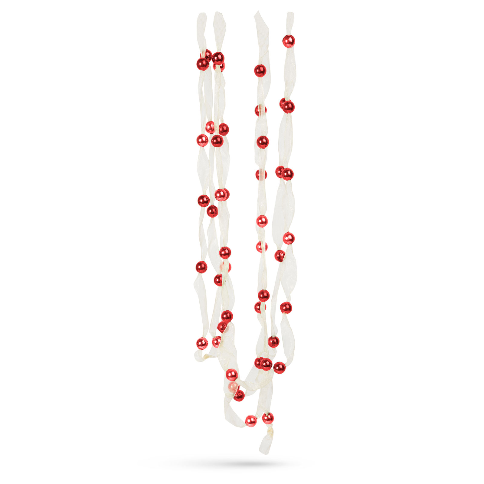 Ghirlandă de Crăciun din organza - 2,7 m - 10 mm - roșu thumb