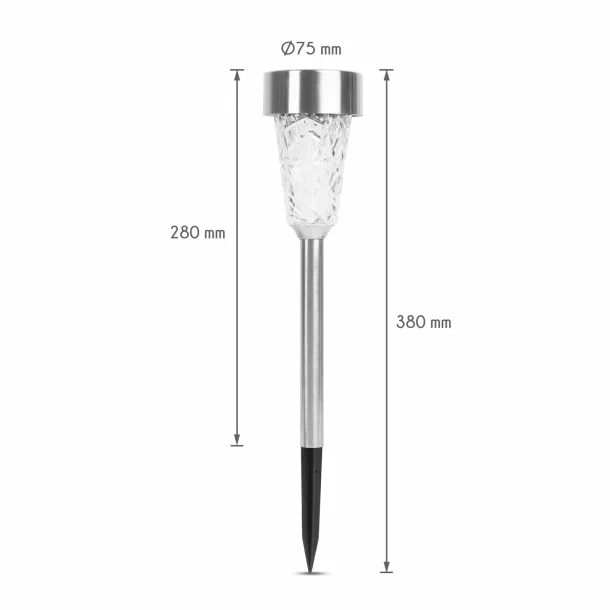 Lampă solară detașabilă - alb rece - 7,5 x 28 (+10) cm