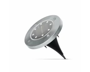 Lampă solară LED - circulară - alb cald - 12 cm