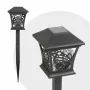 Lampă solară LED - model fluturi - negru, alb cald - 9 x 9 x 25 (+9) cm