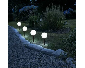 Lampa solara LED - sferică, alb rece - Ø10 cm
