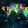 Lampă solară model floare - LED RGB - 75 cm - 2 buc. /pachet