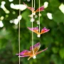Lampă solară suspendată - fluturi - cu LED RGB - 78 x 12,5 cm