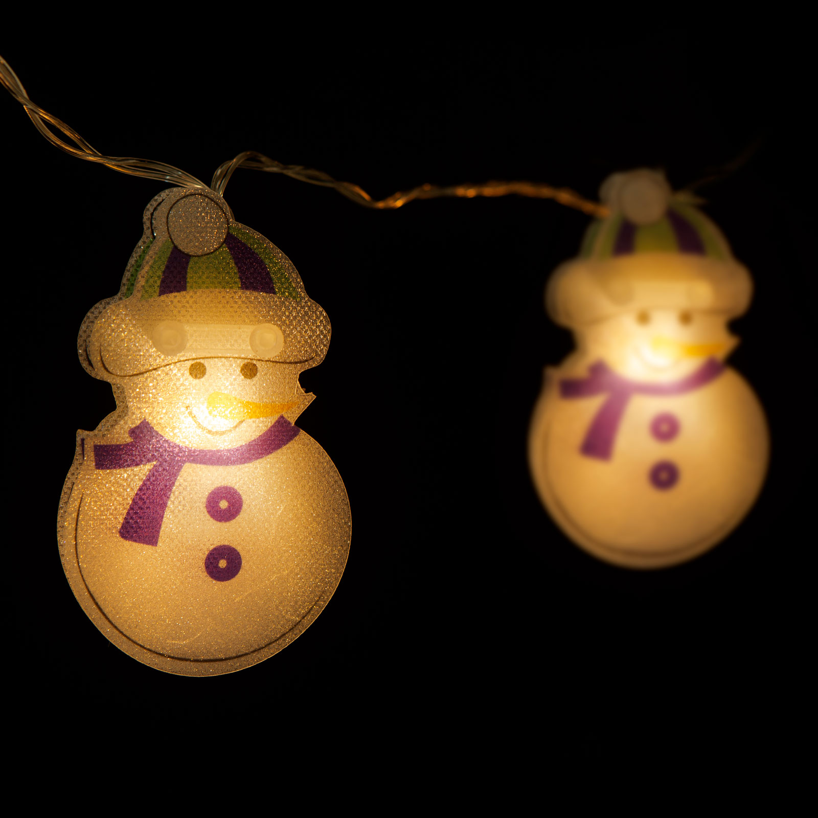Lumină cu LED - om de zăpadă - 10 LED - 1,35 metri - alb cald - 2 x AA thumb
