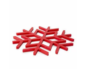 Napron din silicon - fulg de nea - roșu - 17 cm