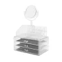 Organizator cosmetic transparent, cu oglindă