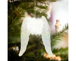 Ornament de Crăciun - aripi de înger - acrilice - 15 x 12,5 x 1,5 cm