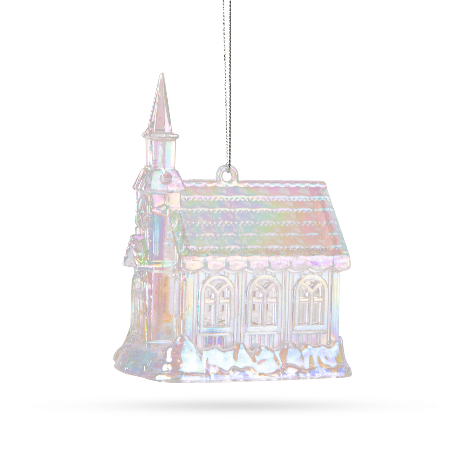 Ornament de Crăciun - biserică - acrilic - 75 x 100 x 60 mm thumb