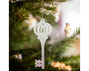 Ornament de Crăciun - cheie acrilică - 165 x 60 x 10 mm