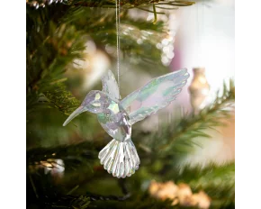 Ornament de Crăciun - pasăre colibri acrilică - 95 x 100 x 65 mm