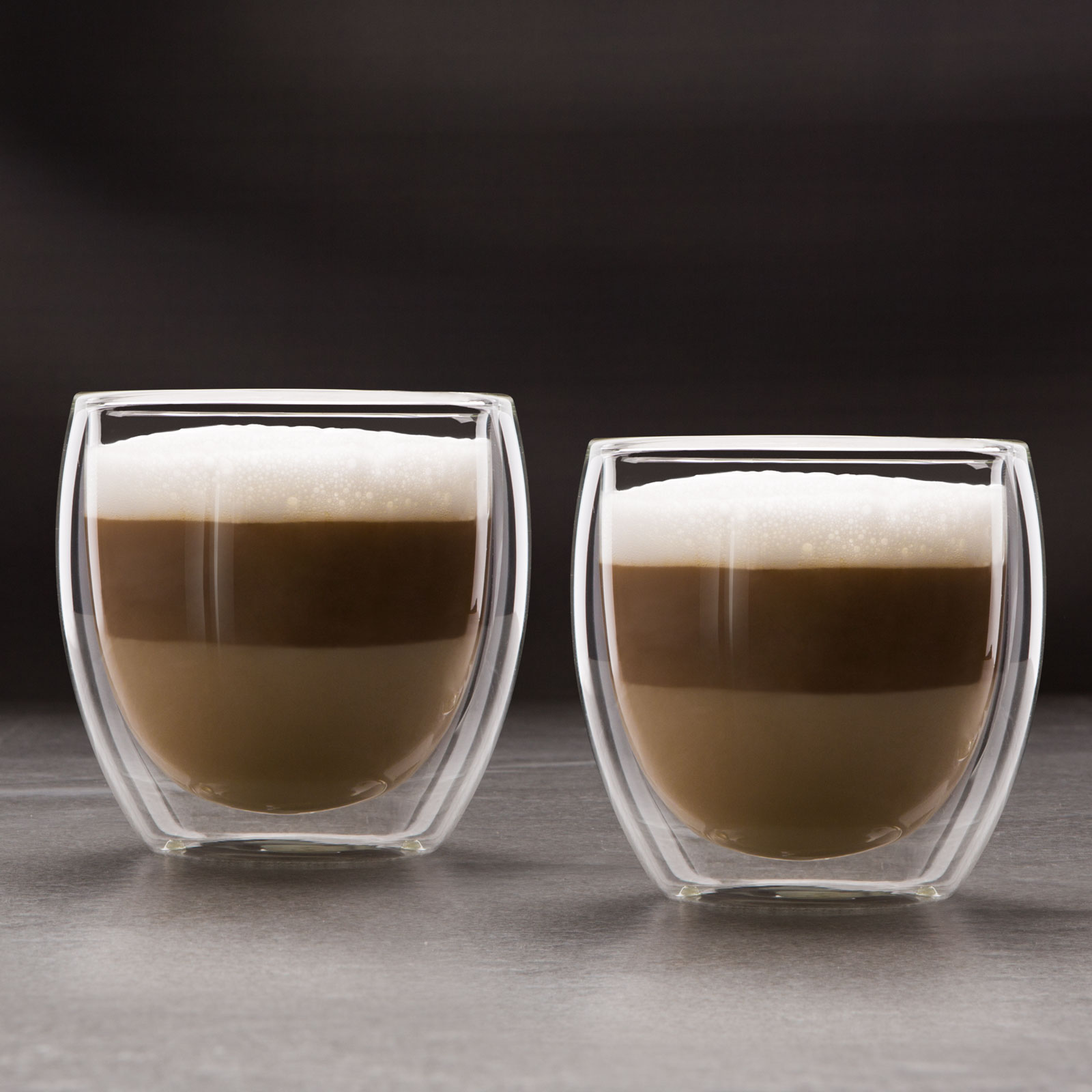Pahar din sticla pentru cappuccino cu perete dublu - 250 ml - 2 buc/cutie thumb