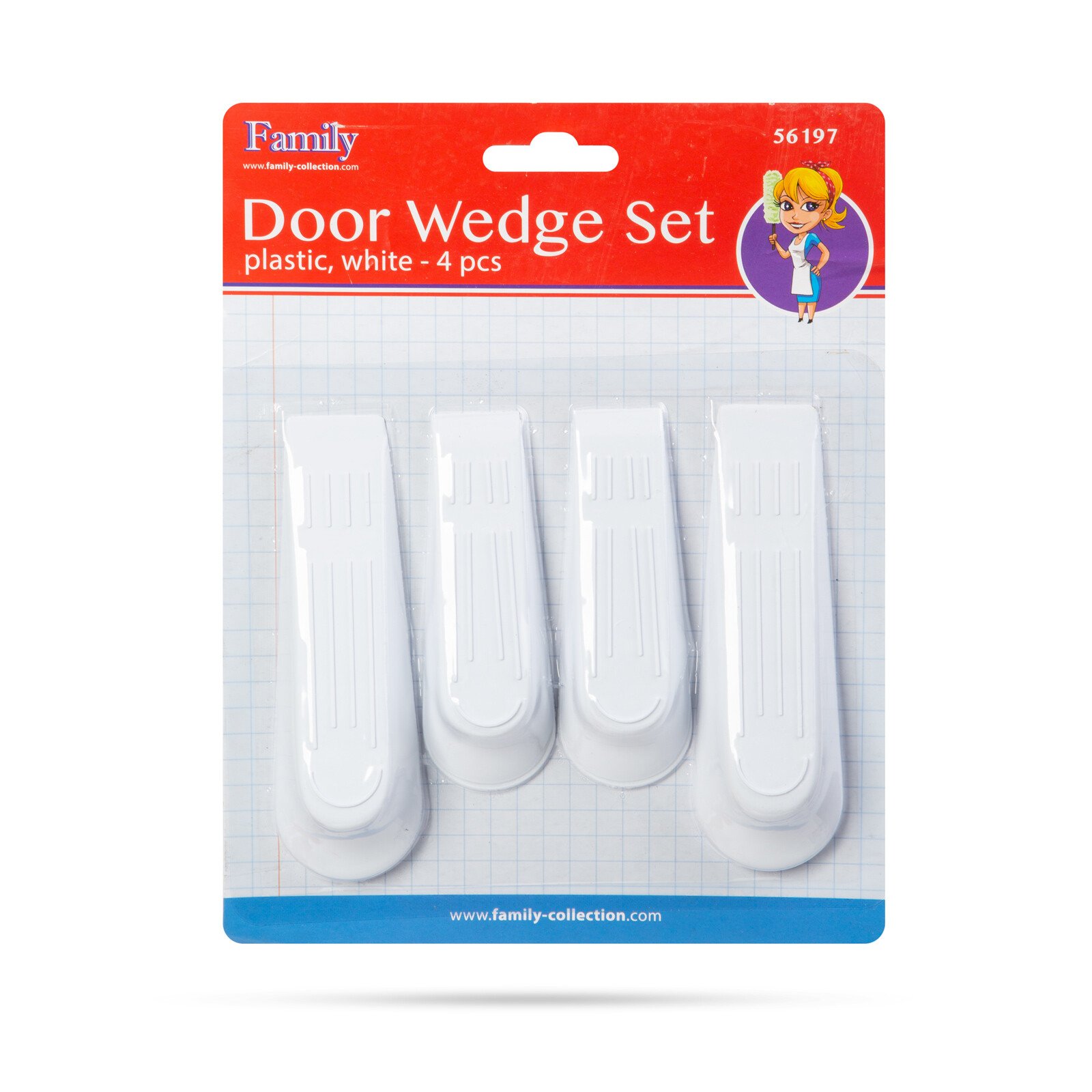 Pene pentru blocarea ușilor - plastic, albe - 4 buc / pachet thumb