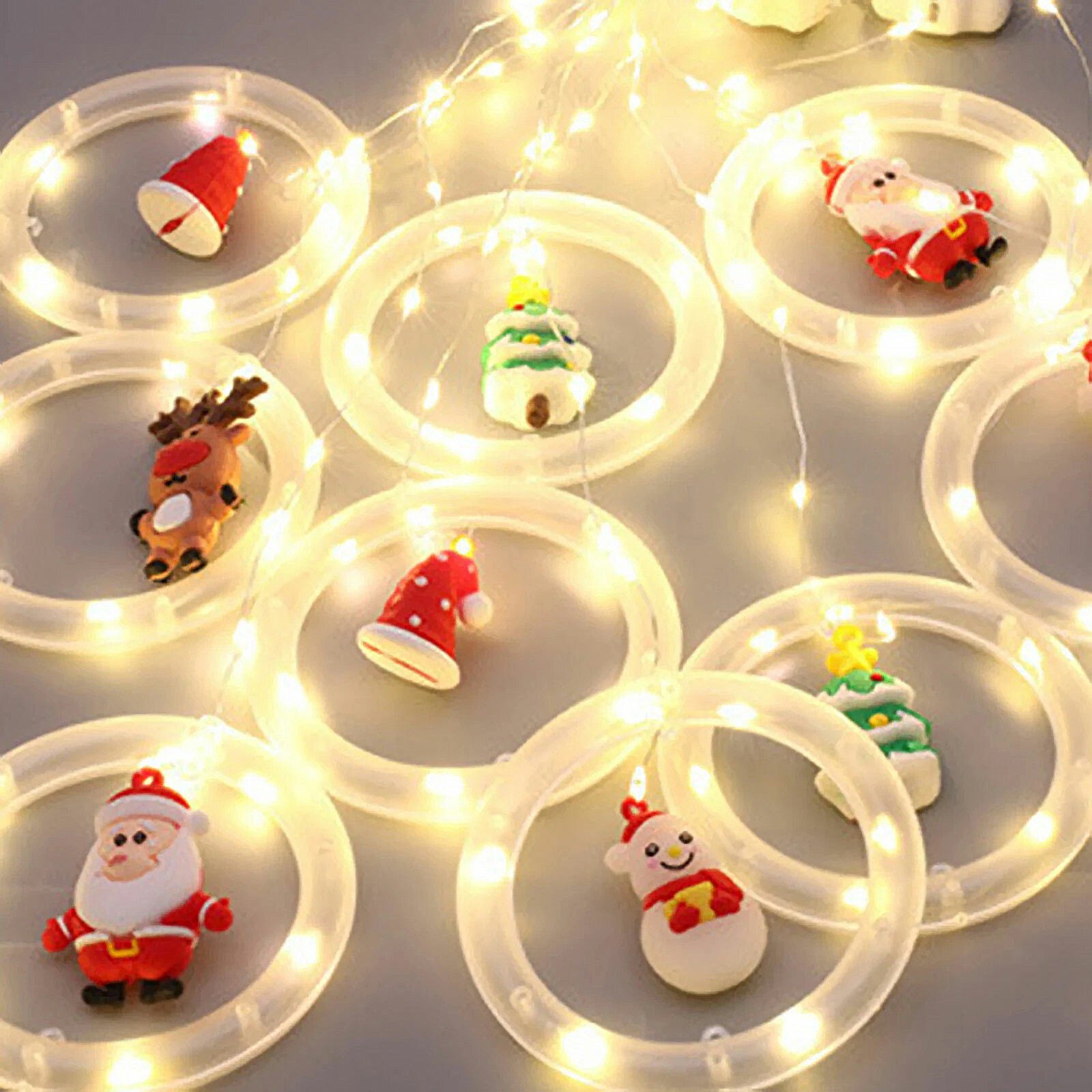 Perdea luminoasă LED - Moș Crăciun - 1,8 x 0,5 m - 125 LED-uri alb cald thumb