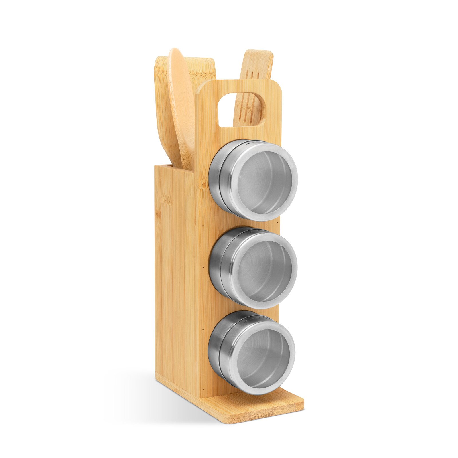 Raft magnetic pentru condimente - set de scule din bambus - 7 piese - 80 x 135 x 275 mm thumb