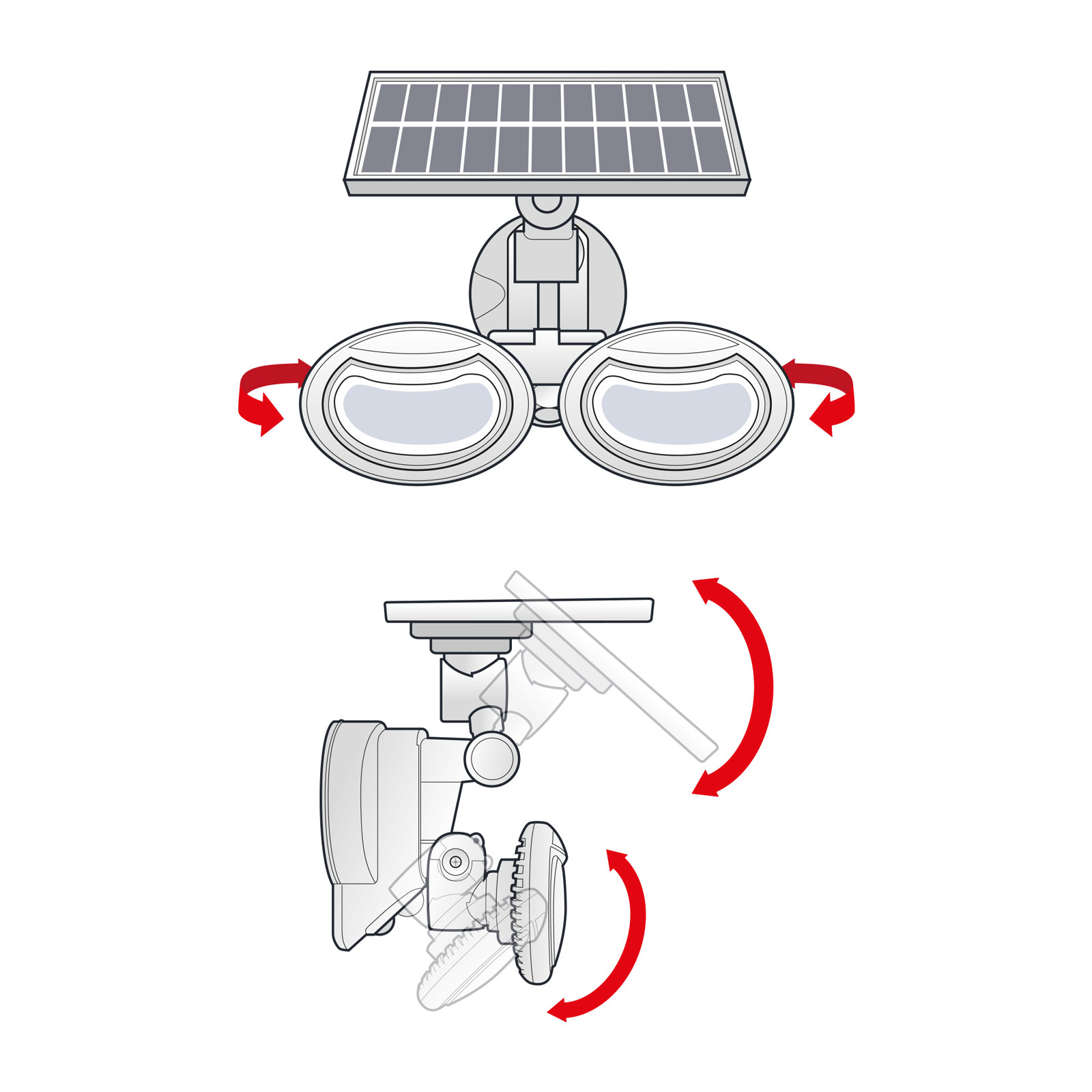 Reflector solar cu senzor de mișcare și cap rotativ - 2 LED-uri COB thumb