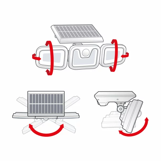 Reflector solar rotativ cu senzor de mișcare - 3 LED-uri COB