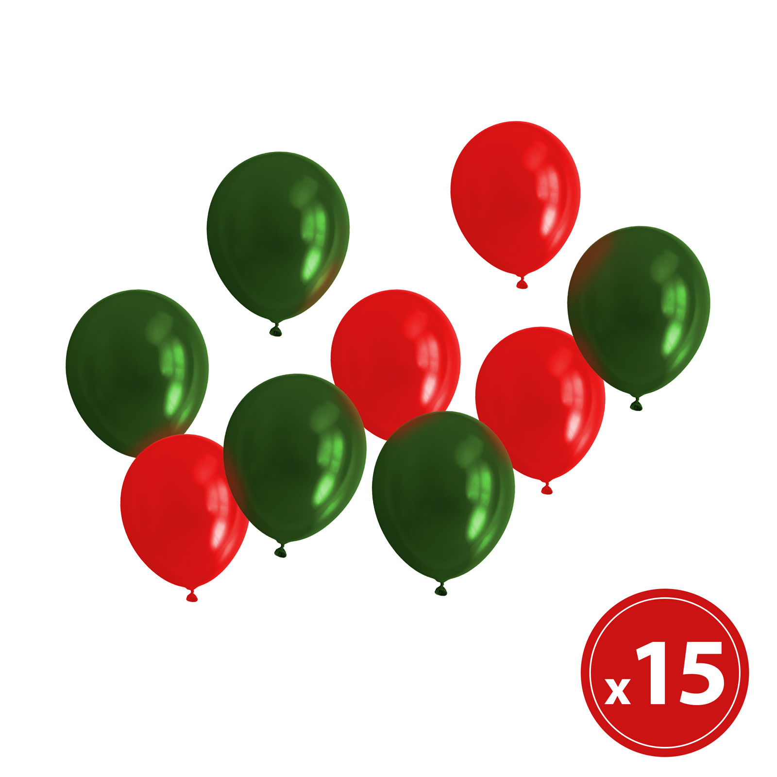 Set baloane - roșu, verde -metalic - 15 piese / pachet thumb