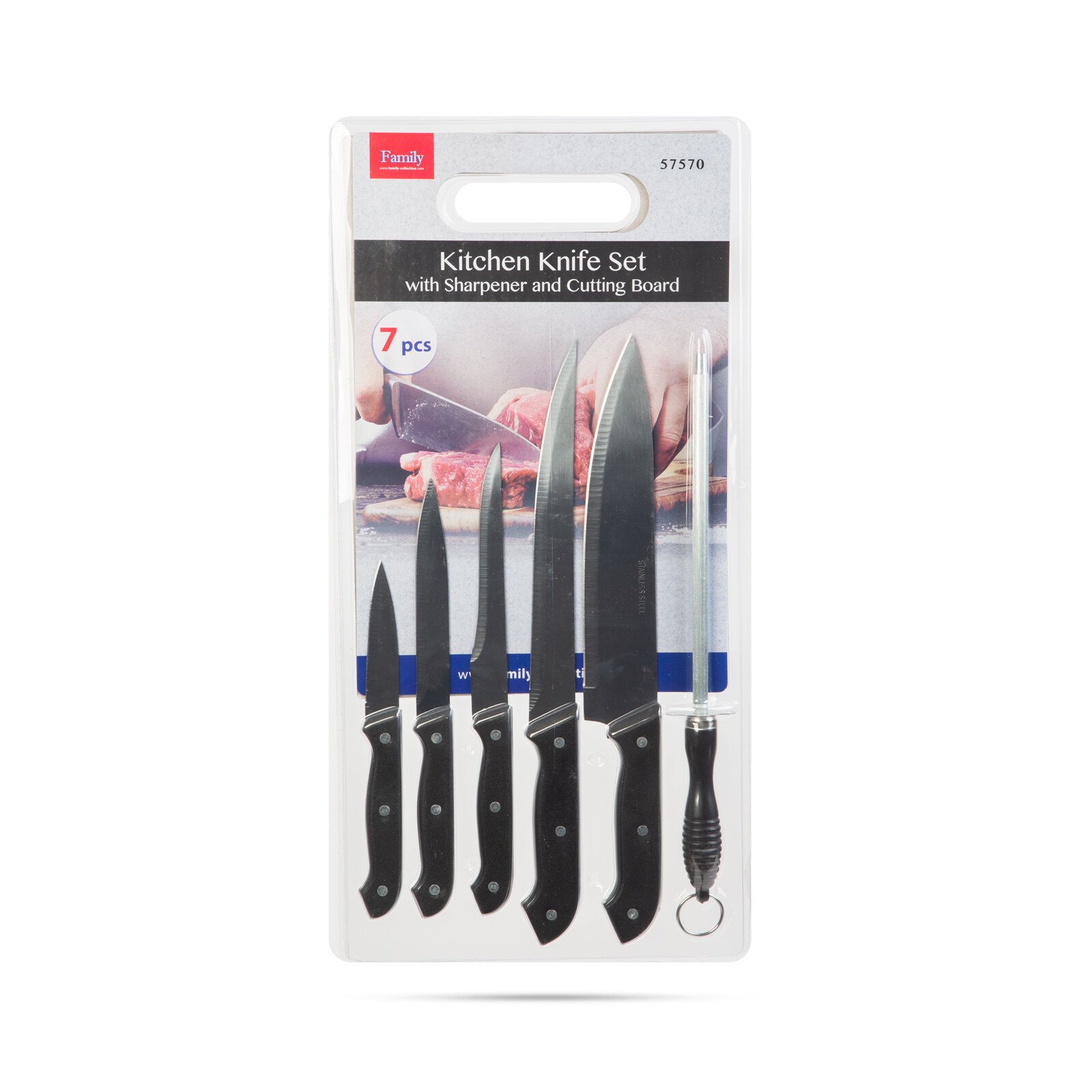 Set cuțite de bucătărie - cu pilă pentru ascuțit și tocător thumb