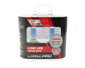 Set de 2 becuri Halogen H7 +100% Intensitate - LONG LIFE - CARGUARD